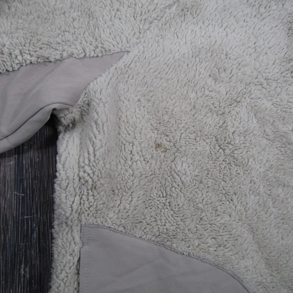 Nike Jacket Mens XS‎ Beige Hooded Lined Fleece Pullover Pockets Winter Cozy